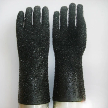 Black PVC all granular cotton lining gloves